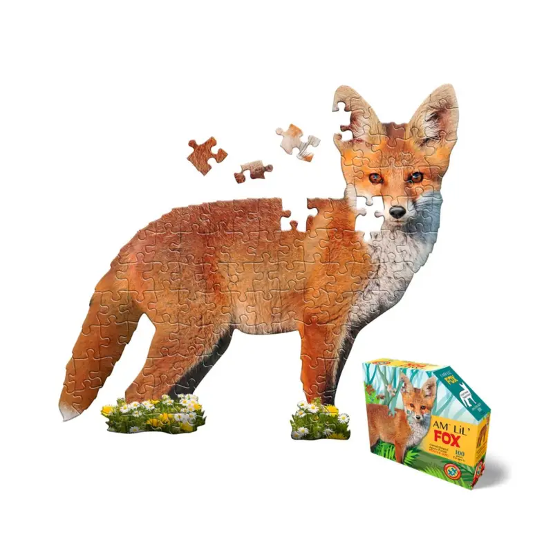 Koop Online AM Lil' Puzzle Jr.: FOX 76,20x68,58cm, 100 stuks, in doos 25,40x30,48x7,62cm, Madd Capp puzzel, 5+