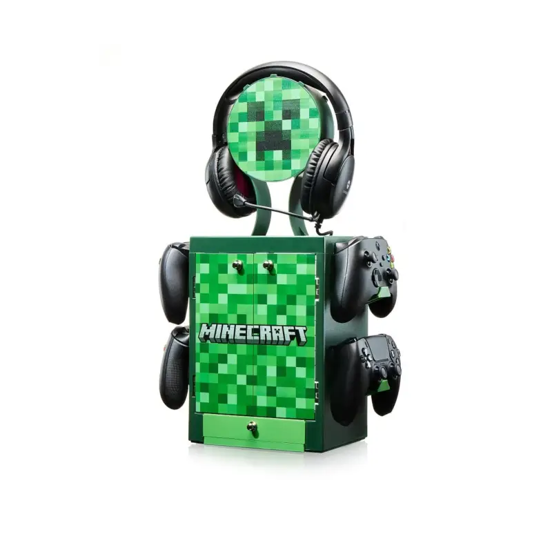 Numskull - Minecraft - Creeper Inspired Game Storage Cabinet for 4 Controllers - 10 Games - 1 Headset Uitverkoop