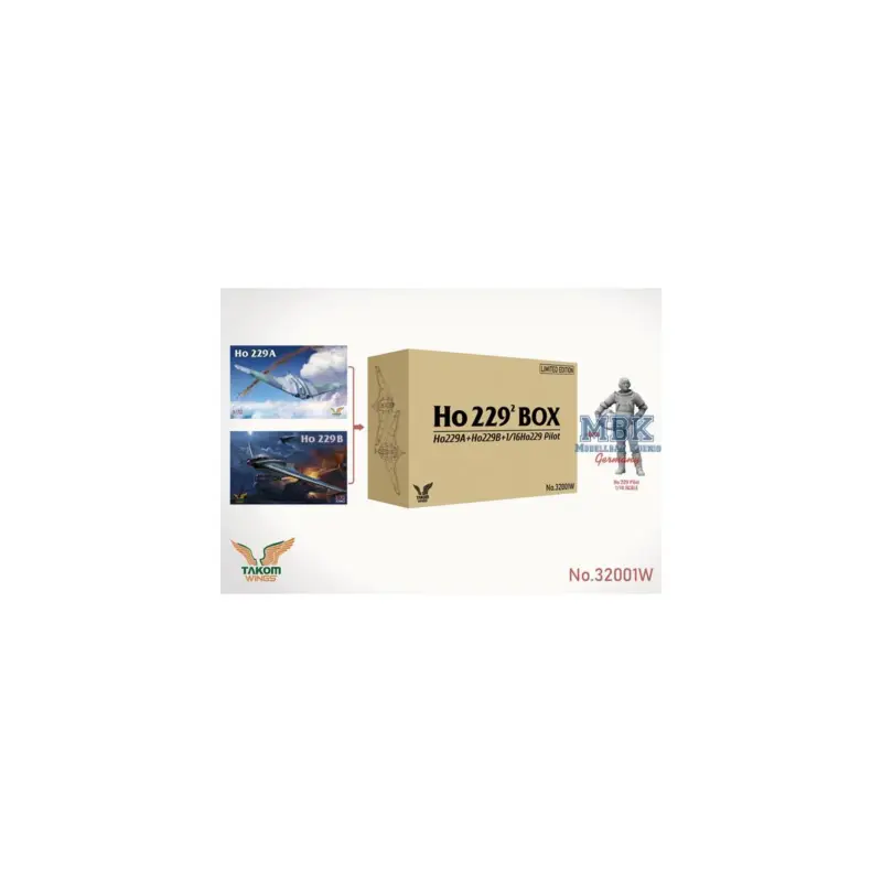 Seizoensaanbieding Ho 229 BOX 2 Ho229A+Ho229B+1/16Ho229 Pilot-Limited Schaalmodel