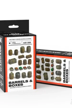Beperkt Aanbod Barrels & boxes wargame set (resin 30-35mm)