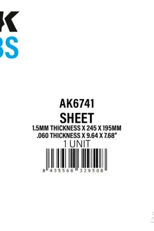 1.5mm thickness x 245 x 195mm - ABS SHEET Bestseller