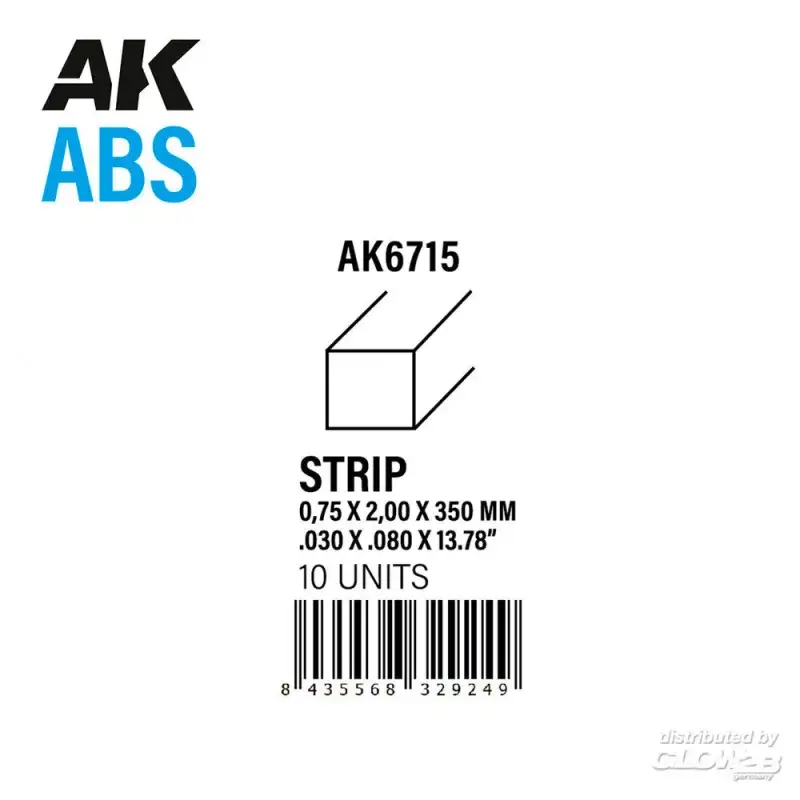 Strips 0.75 x 2.00 x 350mm - ABS STRIP Shop Nu