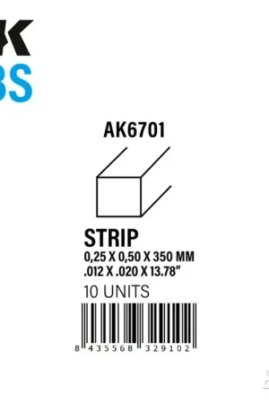 Strips 0.25 x 0.50 x 350mm - ABS STRIP Gratis Retour