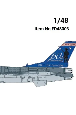 F-16C Wisconsin ANG 176th FS 60th Anniversary Decal Gratis Retour