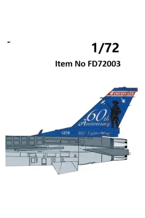 Express Levering F-16C Wisconsin ANG 176th FS 60th Anniversary Decal