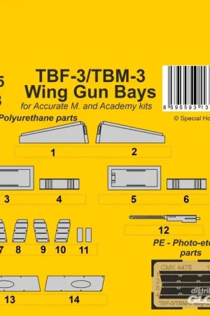 Nu Kopen TBF-3/TBM-3 Wing Gun Bays 1/48 / for Accurate/Academy kits Accessoire