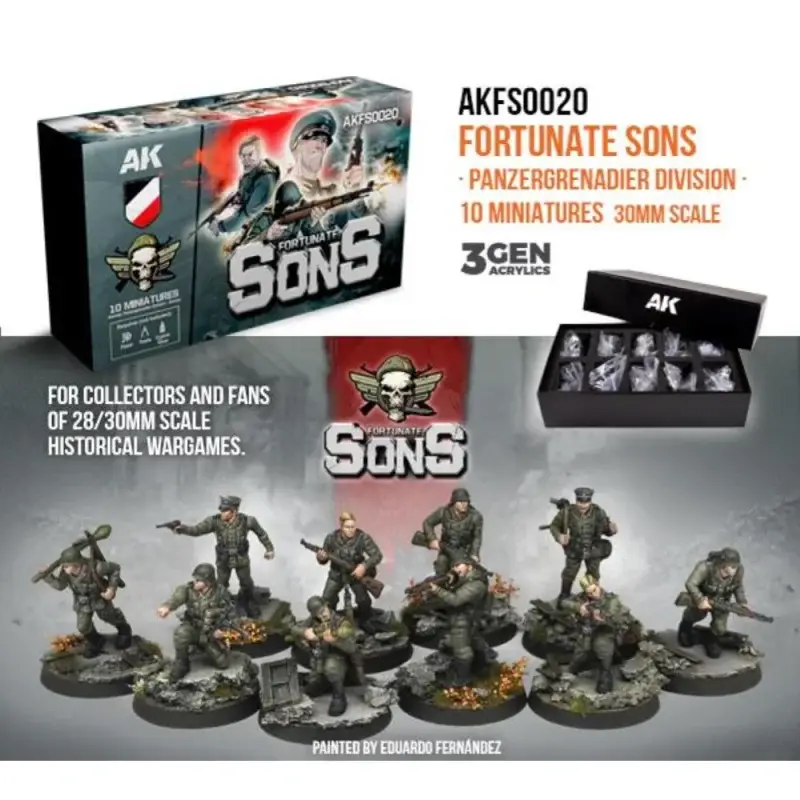 AK INTERACTIVE: Fortunate Sons Panzergrenadier Division (10 Miniatures 28/30mm) Koop Online