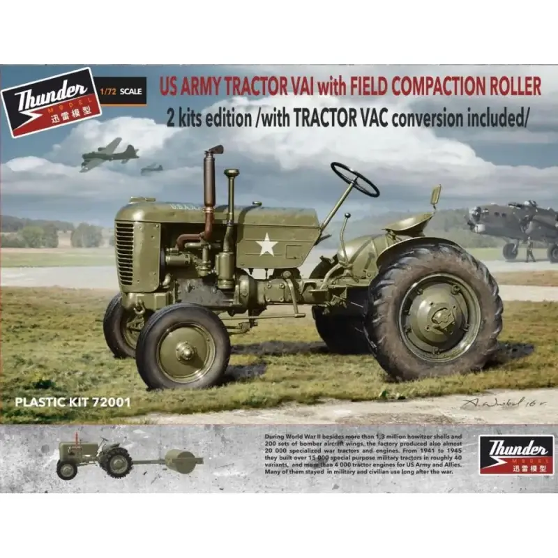 Goedkoop THUNDER MODEL: 1/72; US Case VAI Tractor 2 kits edition + Le Tourneau Compaction Roller and VAC conversion