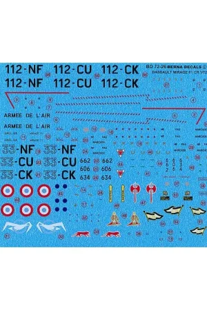 Voordeelprijs Re-printed! Dassault-Mirage F.1CR (3) No 634/33-CK or 112-CK ER1/33 Belfort; No 606/33CU or 112-CU ER1/33 Belfort; No662/33-NF o