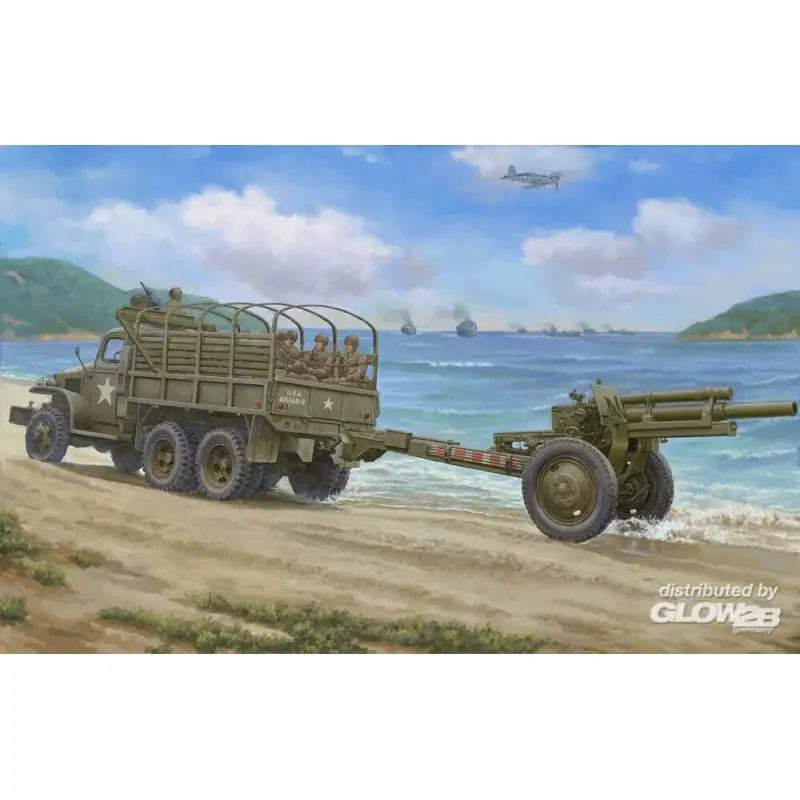 USA CCKW-352 Machine Gun Turret Version and M2A1 105MM Howitzer Schaalmodel Populair