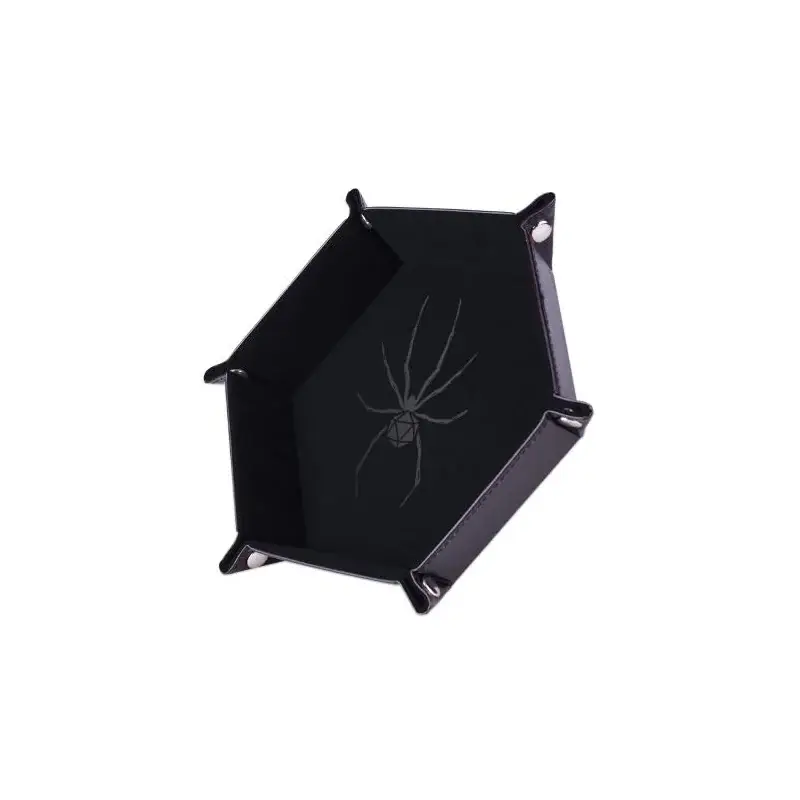 Dice track - Black Spider - 19 x 19 cm - Leather and velvet Express Levering