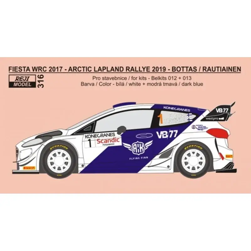Ford fiesta wrc 2017 bottas and rautiainen arctic lapland rally 2019 Nieuw