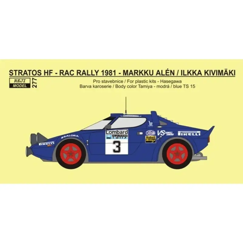 Merkproduct Lancia stratos rac 1981 alen chardonnet
