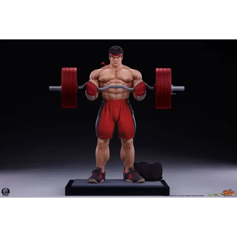 Op = Op Street Fighter - Premier Series 1/4 Ryu: Powerlifting Beeldjes