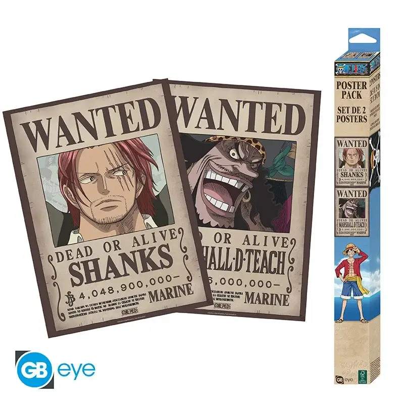 Merkproduct ONE PIECE - Set 2 Chibi Posters - Wanted Shanks & Blackbeard