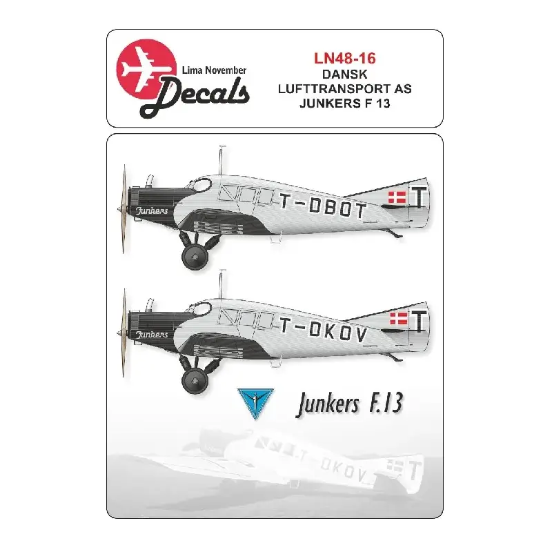 Premium Nordenfjeldske Luftselskap Junkers F.13 with masks for windows and fuselage Decal