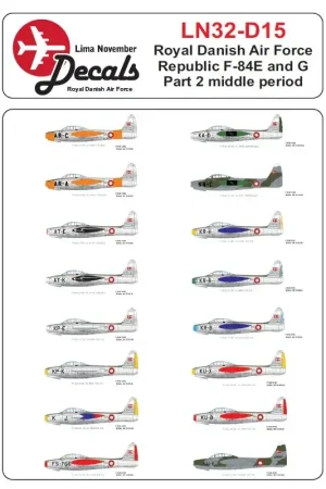 Uitverkoop RDAF Republic F-84E/G Thunderjet Middle period Decal
