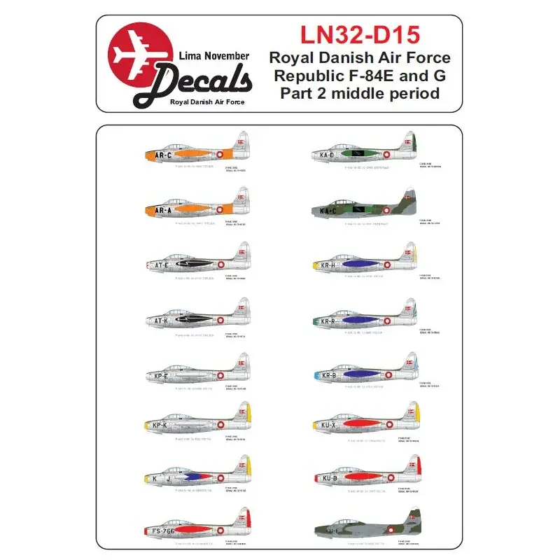 Uitverkoop RDAF Republic F-84E/G Thunderjet Middle period Decal