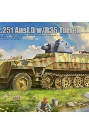 Voordeelprijs BORDER MODEL: 1/35; Sd.Kfz.251 /1 Ausf.D with R35 turret with PE and workable tracks