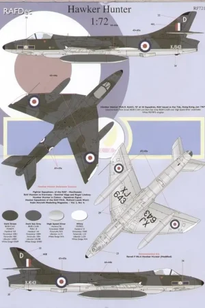 Finale Uitverkoop Sticker Hawker Hunters (8) Hawker Hunter F.2 WN947/N 257 Squadron RAF Wattisham 1956 Hawker Hunter F.4 WV275/D 4 Squadron RAFG J