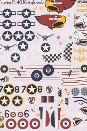 Sticker Curtiss P-40 Kittyhawk Part 2 Decal Flitsaanbieding