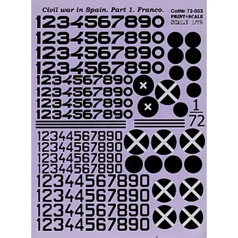 Fabrieksprijs Sticker Numbers and National Insignia for Condor Legion Decal
