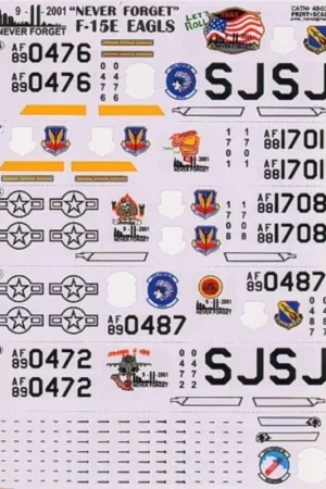Rechtstreeks Van De Fabrikant Sticker McDonnell Douglas F-15/McDonnell Douglas F-15E Strike Eagle Part 1 Decal