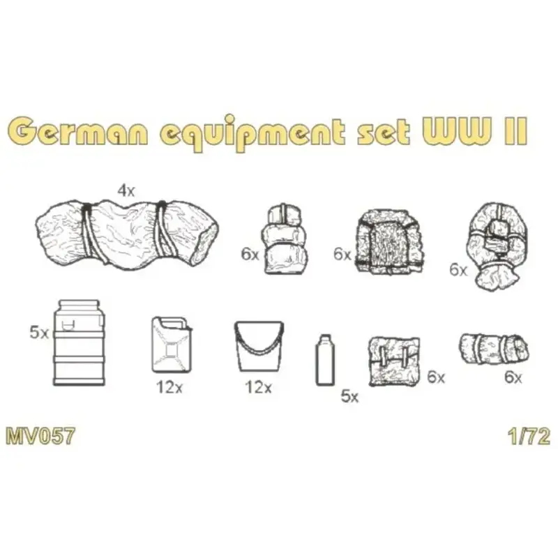 German equipment set WWII. Set contains detailed German equipment set WWII oil cans water cans jerry cans sleep bags celt canvas Premium