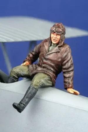1 x WWI pilot seated outside aircraft (on wing or fuselage) Figuren Speciale Aanbieding