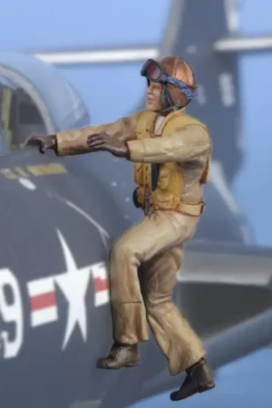 1 x USN pilot Korean war boarding aircraft Figuren Flitsaanbieding