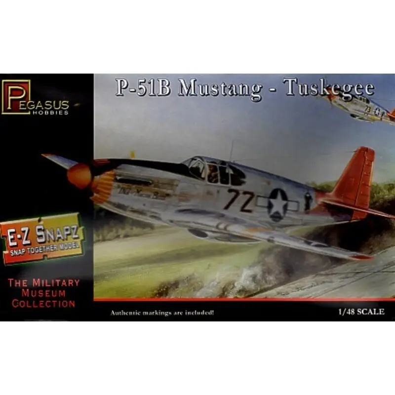 North American P-51B Mustang Tuskegee Airmen (Snap together) Schaalmodel Direct Verzonden