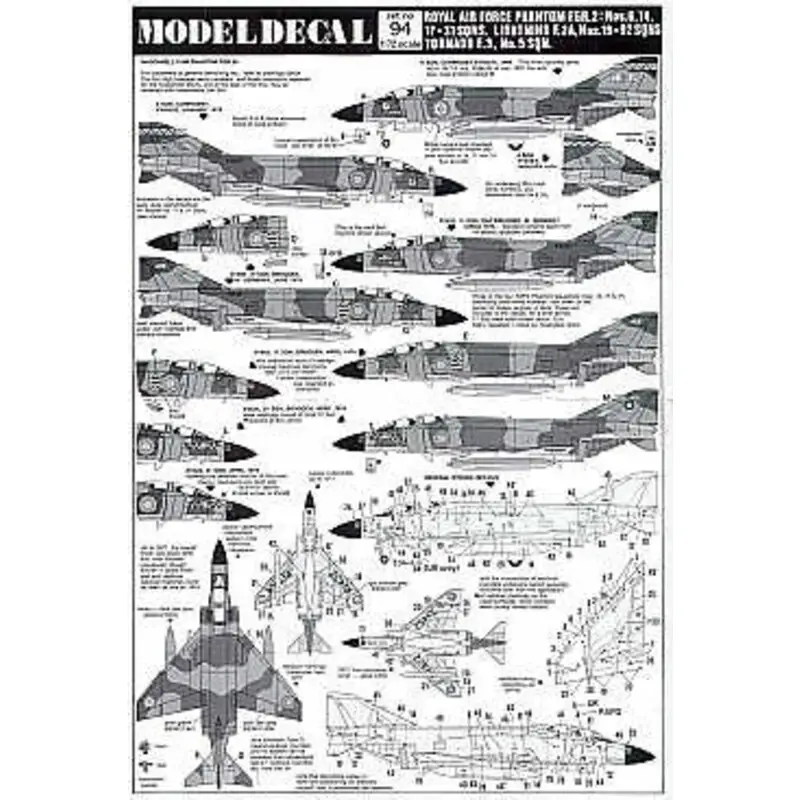 Speciale Aanbieding Sticker RAF McDonnell Douglas Phantom FGR.2 XV428/CC 228 OCU Leuchars 1988 Display scheme Westland Wessex HC.2 XR515/B or WR517/