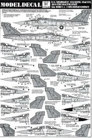 Superprijs Sticker USAFE General Dynamics EF-111A Raven 42ECS 66ECW/20TFW upper HeyFord. Choice of thirteen aircraft with striking nose art