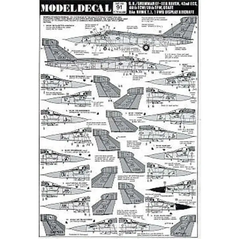 Superprijs Sticker USAFE General Dynamics EF-111A Raven 42ECS 66ECW/20TFW upper HeyFord. Choice of thirteen aircraft with striking nose art