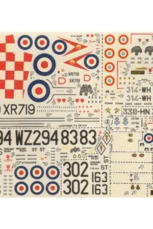 Bestel Nu Sticker BAC/EE Lightning F.3 56 Squadron Royal Navy/RN Lynx HAS 2 702 Squadron Attacker FB.2 718 Squadron 1831 Squadron France L