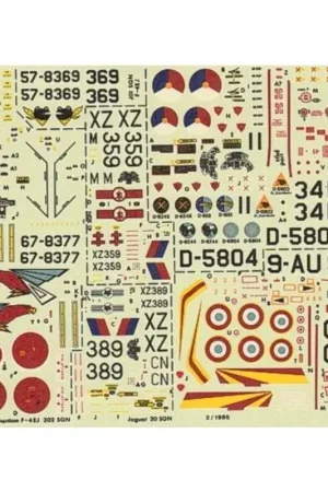 Uitverkoop Sticker RAF Sepecat Jaguar GR.1 XZ389/CN 20 Squadron Bruggen 1977 XV359/M 41 Squadron Coltishall 1977 Armee de l′Air Republic F-