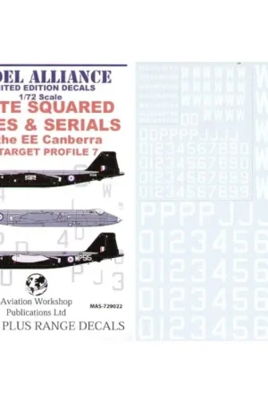 Gereduceerde Prijs Sticker White Squared Codes and Serials for BAC/EE Canberras (RAF codes/RAF code letters/RAF serial numbers)
