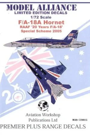 Sticker McDonnell Douglas F/A-18A Hornet (1) Royal Australian Air Force `20 Years McDonnell Douglas F/A-18′ Special Anniversary Favoriet
