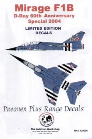 Sticker Dassault Mirage F.1B D-Day 60th Anniversary Special June 2004. 33-FD with black/white D-Day stripes Flitsaanbieding
