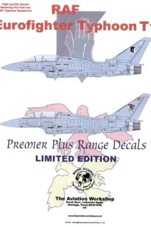 Sticker Eurofighter EF-2000 Typhoon T1 (2) ZJ802 17(F) Squadron ZJ822 29(R) Squadron Beperkt Aanbod