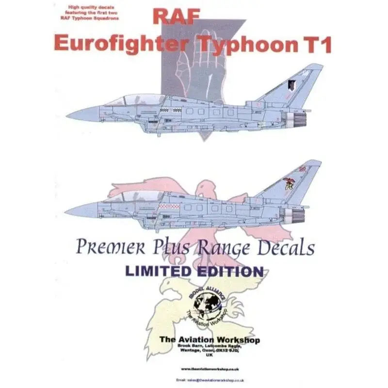 Sticker Eurofighter EF-2000 Typhoon T1 (2) ZJ802 17(F) Squadron ZJ822 29(R) Squadron Beperkt Aanbod