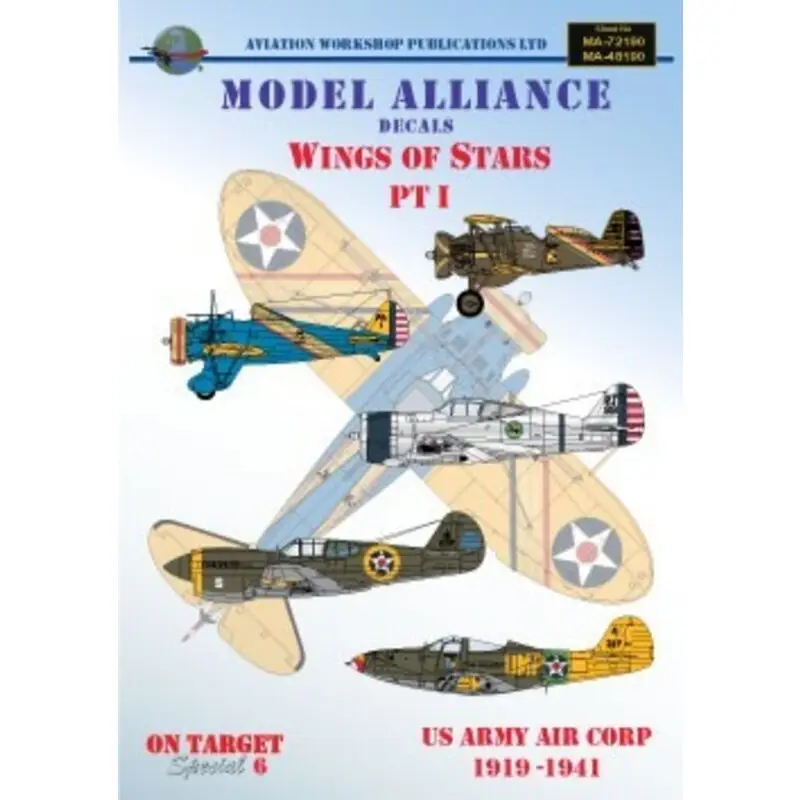 Sticker Wings Of Stars Part I. Boeing P-26A/C Peashooter of 18th Pursuit Group Hawaii 1939 Boeing P-21E of 19th Pursuit Squadron Goedkoop