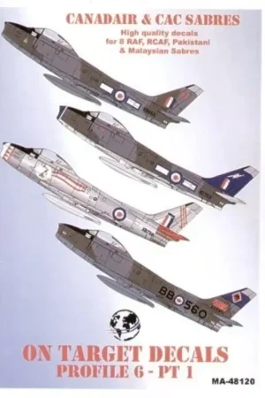 Superprijs Sticker North American F-86 Canadair and CAC Sabres Part 1. (8) XB856 XD753 Squadron Ldr Osbourne both 66 Squadron RAF Linton-on