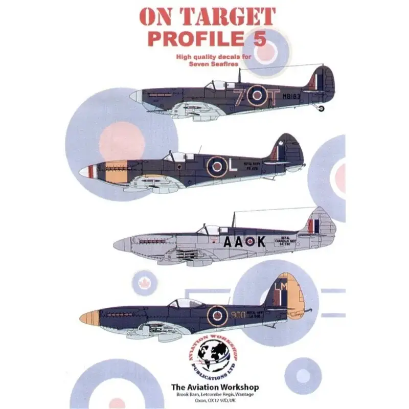 Sticker On Target Seafires (7) Mk.IIc MB138 7-T 880NAS HMS Argus LR792/K 834NAS HMS Battler East Indies Fleet Mk.III PR256 S-146 Lage Prijs