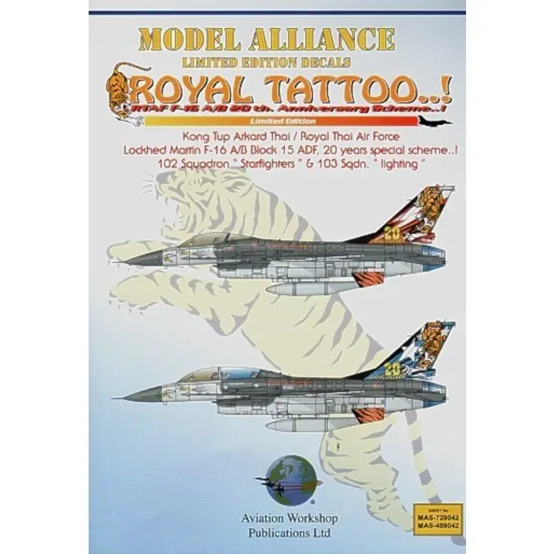 Sticker Royal Thai Air Force F-16 20th Anniversary (2) General Dynamics F-16A 10311 103 Squadron Lightning General Dynamics F-16 Shop Nu