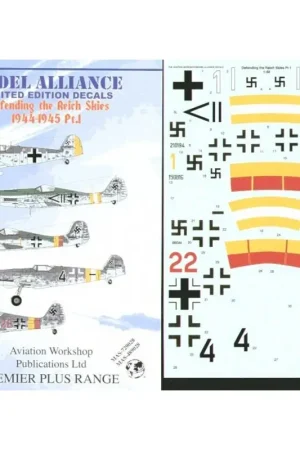 Sticker Defending the Reich Part 1. (5) Messerschmitt Bf 109G White 1 9/JG 28 France 1944 Black 4 yellow/white/yellow tail bands Voordeelprijs
