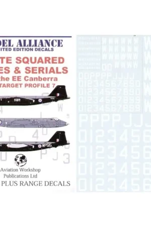 Populair Sticker White Squared Codes and Serials for BAC/EE Canberras (RAF codes/RAF code letters/RAF serial numbers)