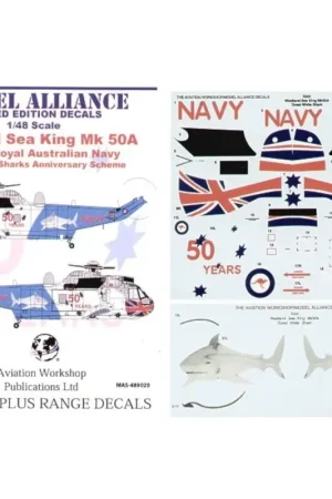 Speciale Aanbieding Sticker Sea King Mk.50A (1) Royal Australian Navy HS-817 Great White Shark 50 Anniversary