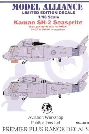 Sticker Kaman SH-2F/G Royal New Zealand Navy Seasprites (6) NZ3441 NZ3442 NZ3443 NZ3444 NZ3601 and NZ3605. with large and small Lage Prijs