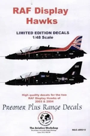 Populair Sticker RAF Display Hawks (2) XX250 100 Squadron RAF St Athan 100 years of flight Anniversary 2003 Display Season XX261 BAe Hawk